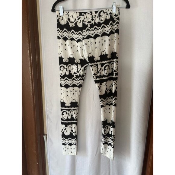 Women's The Vintage Shop Leggings Size L Black White Patterned - Picture 2 of 3